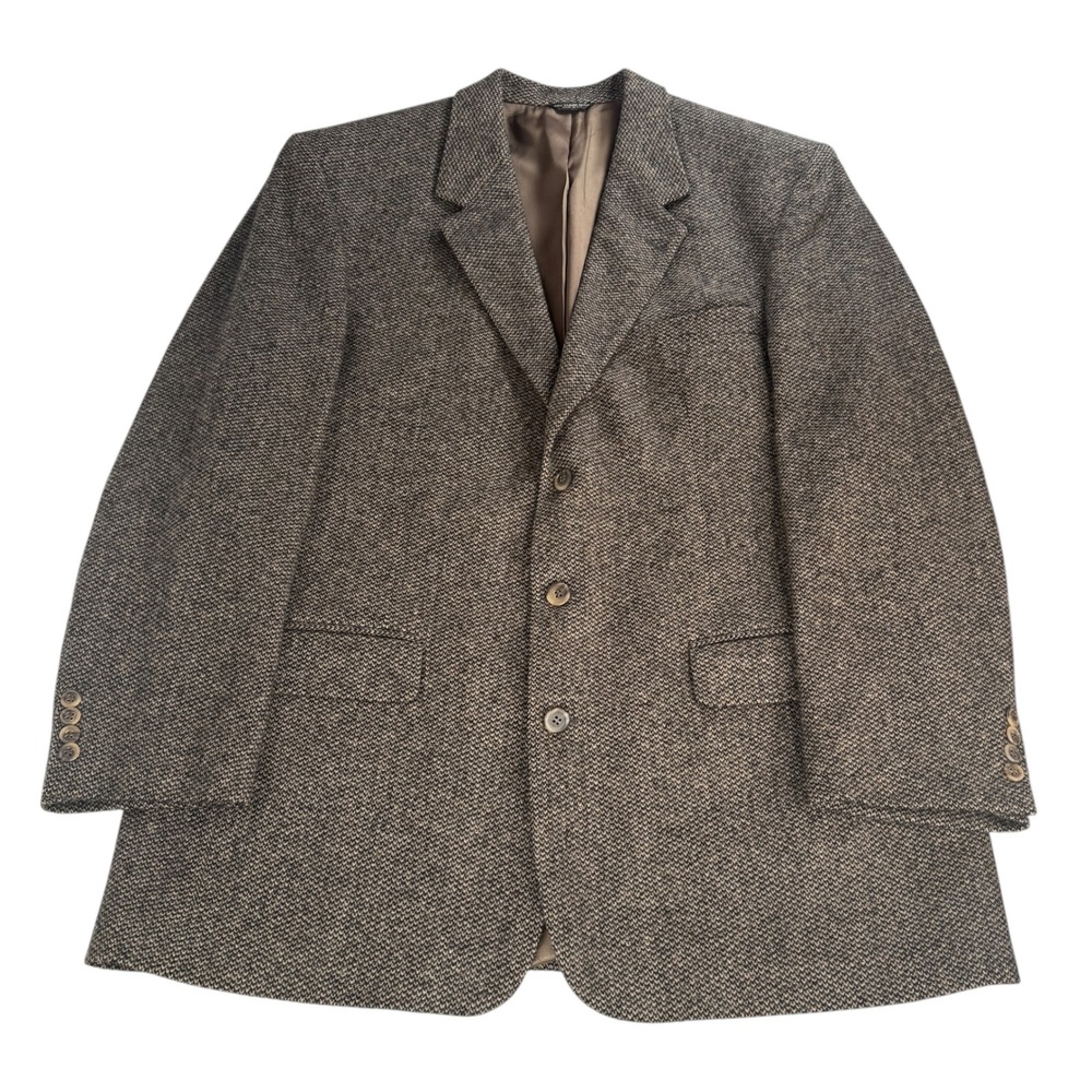 Mens Vintage Kimmel-Meehan Blazer Jacket Brown 100% Wool Sport Coat‎ Size 46 R